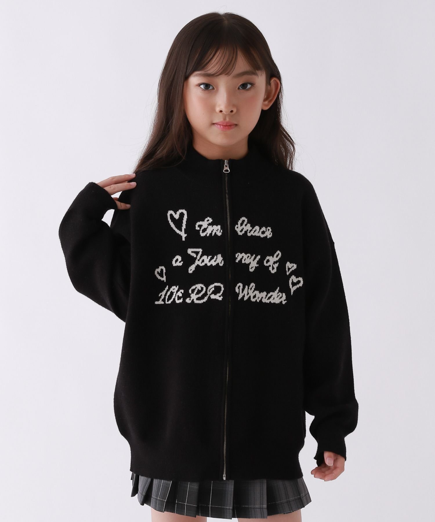 Вязаный кардиган Melokyun на молнии 10C REPIPI, Black 09