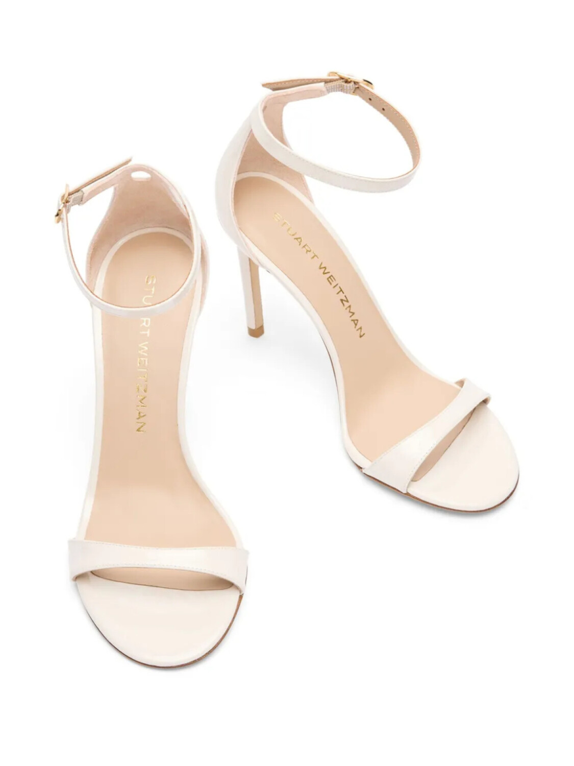 Сандалии Stuart Weitzman 100 мм Nudist II, нейтральный цвет — фото 3
