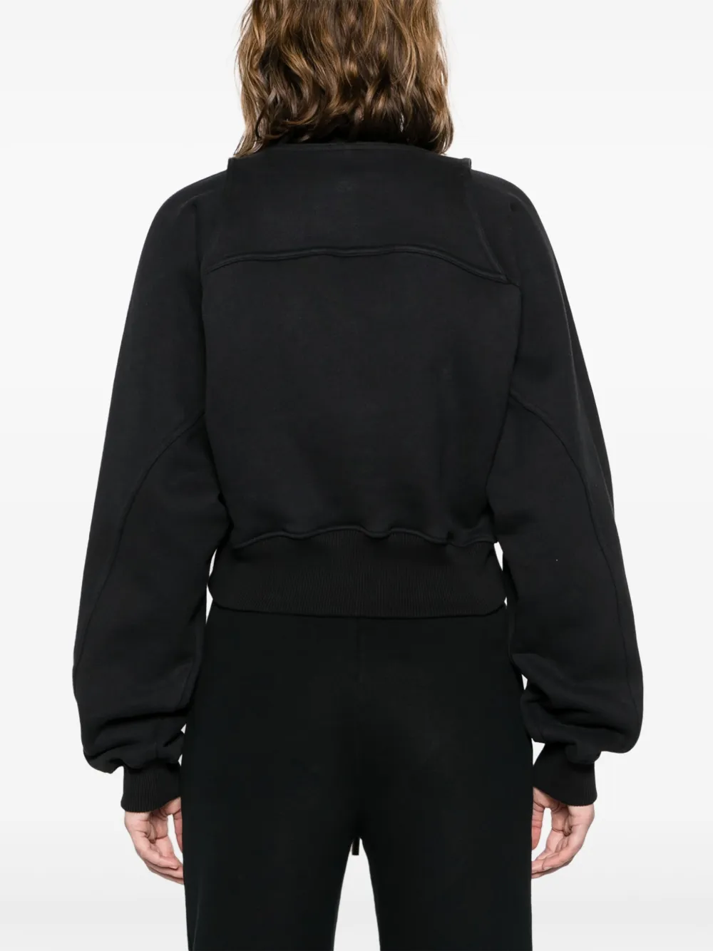 Многослойная укороченная толстовка OFF-WHITE, черный — фото 4