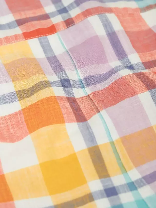 Комплект из футболки и комбинезона Baby Freddie, весенняя клетка Frugi — фото 3