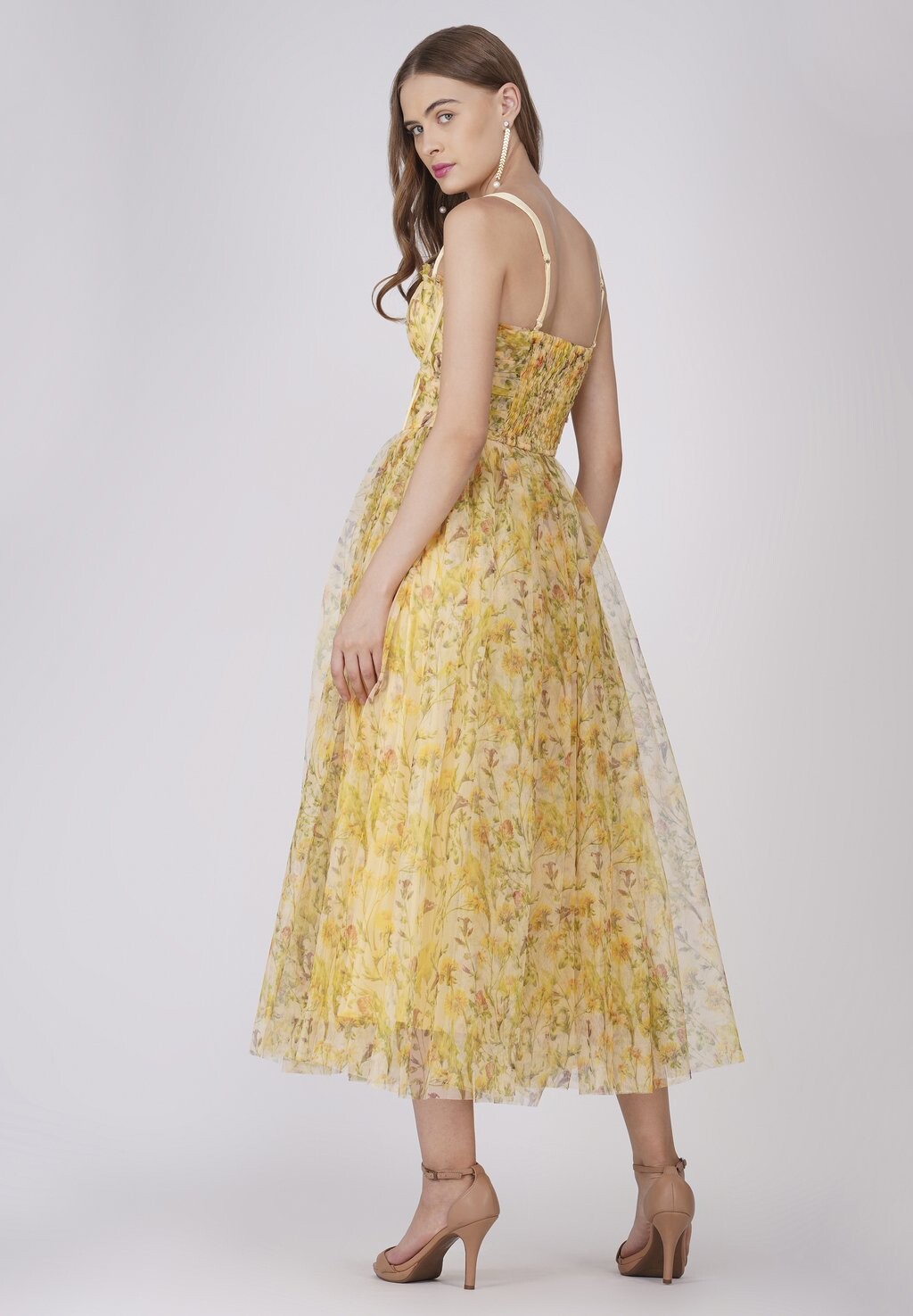 

Коктейльное платье / Вечернее платье DANE MIDI Lace & Beads, желтый