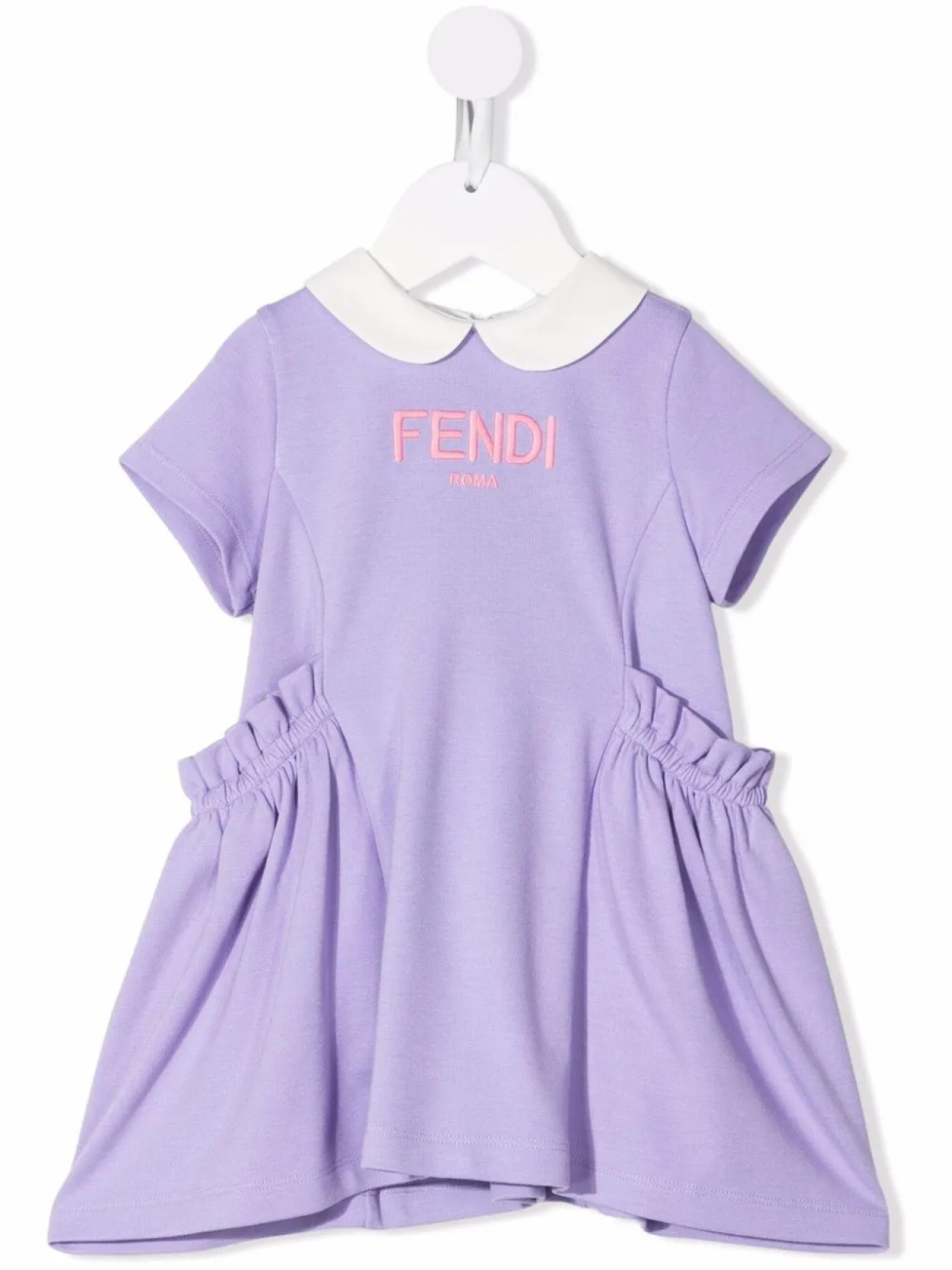 

Расклешенное платье с вышитым логотипом Fendi Kids, фиолетовый