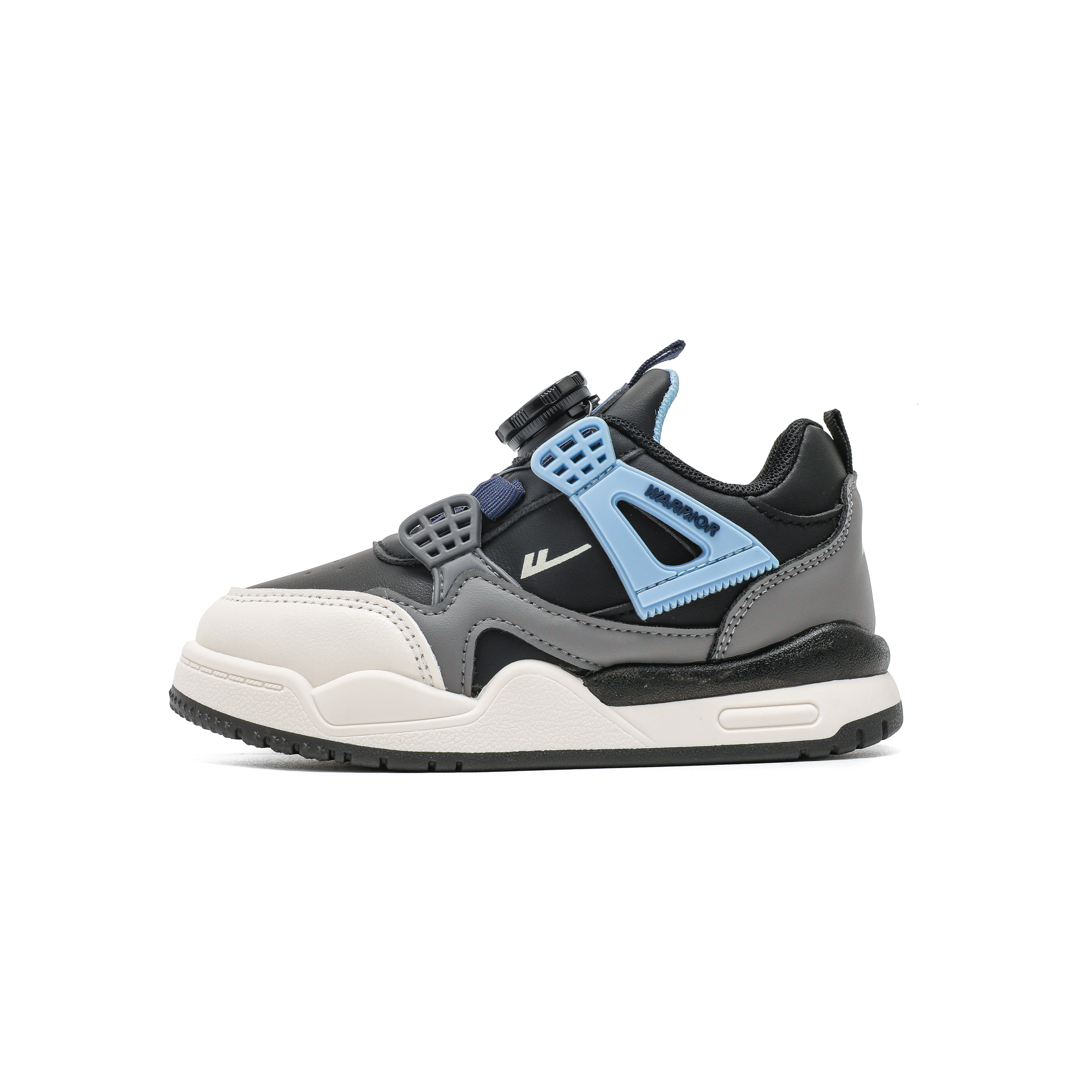 

Детские скейтбординг кроссовки low top из искусственной кожи с противоскользящей подошвой, амортизацией и устойчивостью к истиранию WARRIOR, черный/серый/moon