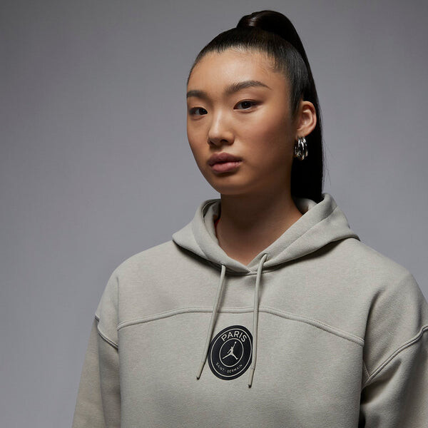 Толстовка (WMNS) Air Jordan x Paris Saint-Germain Hoodie Asia Sizing 'Stone', цвет stone/magma orange — фото 3