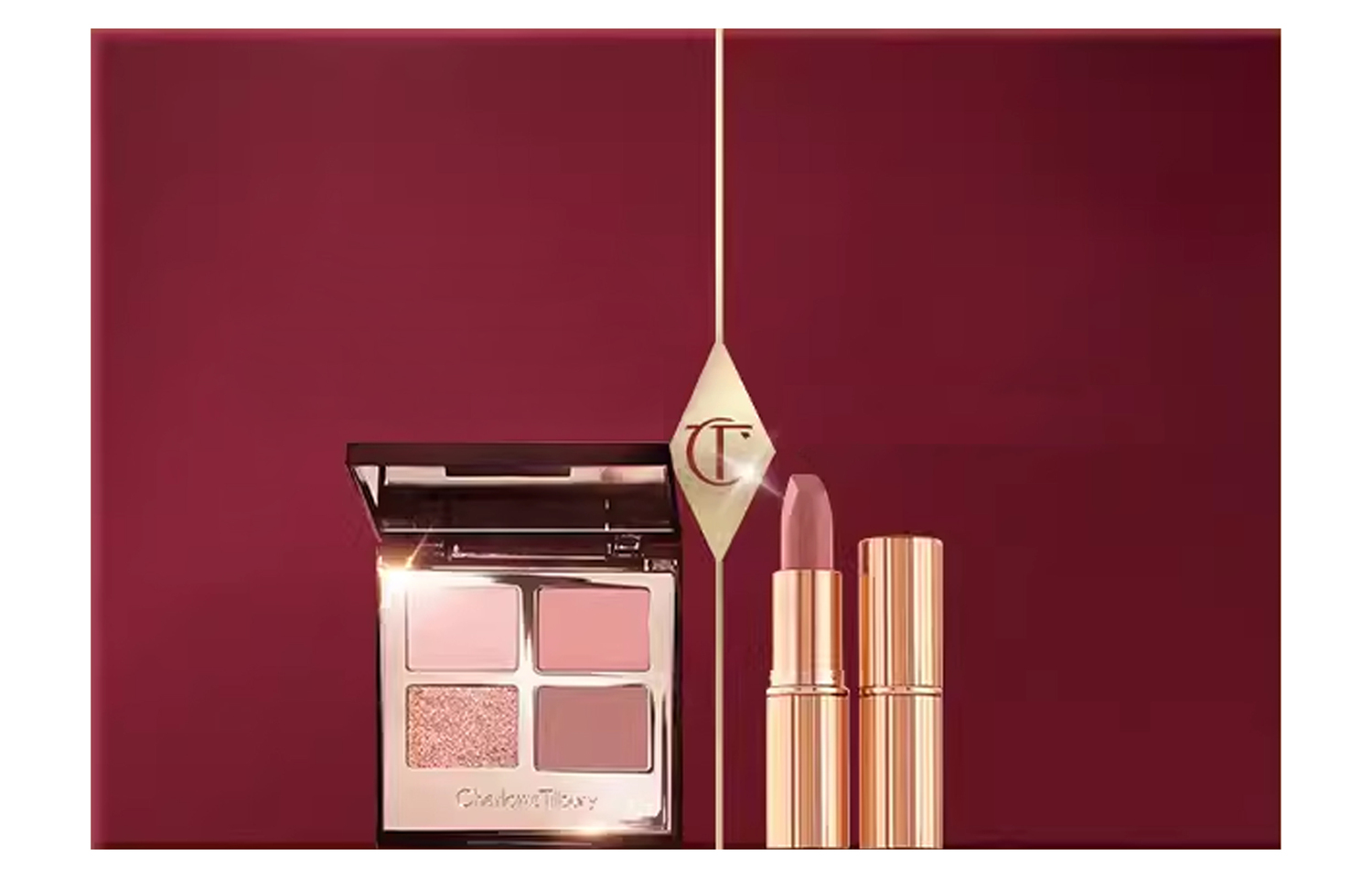 Набор для макияжа Charlotte Tilbury палетка теней для век, #Whisper in The Pillow + помада #Kiss Mark — фото 2