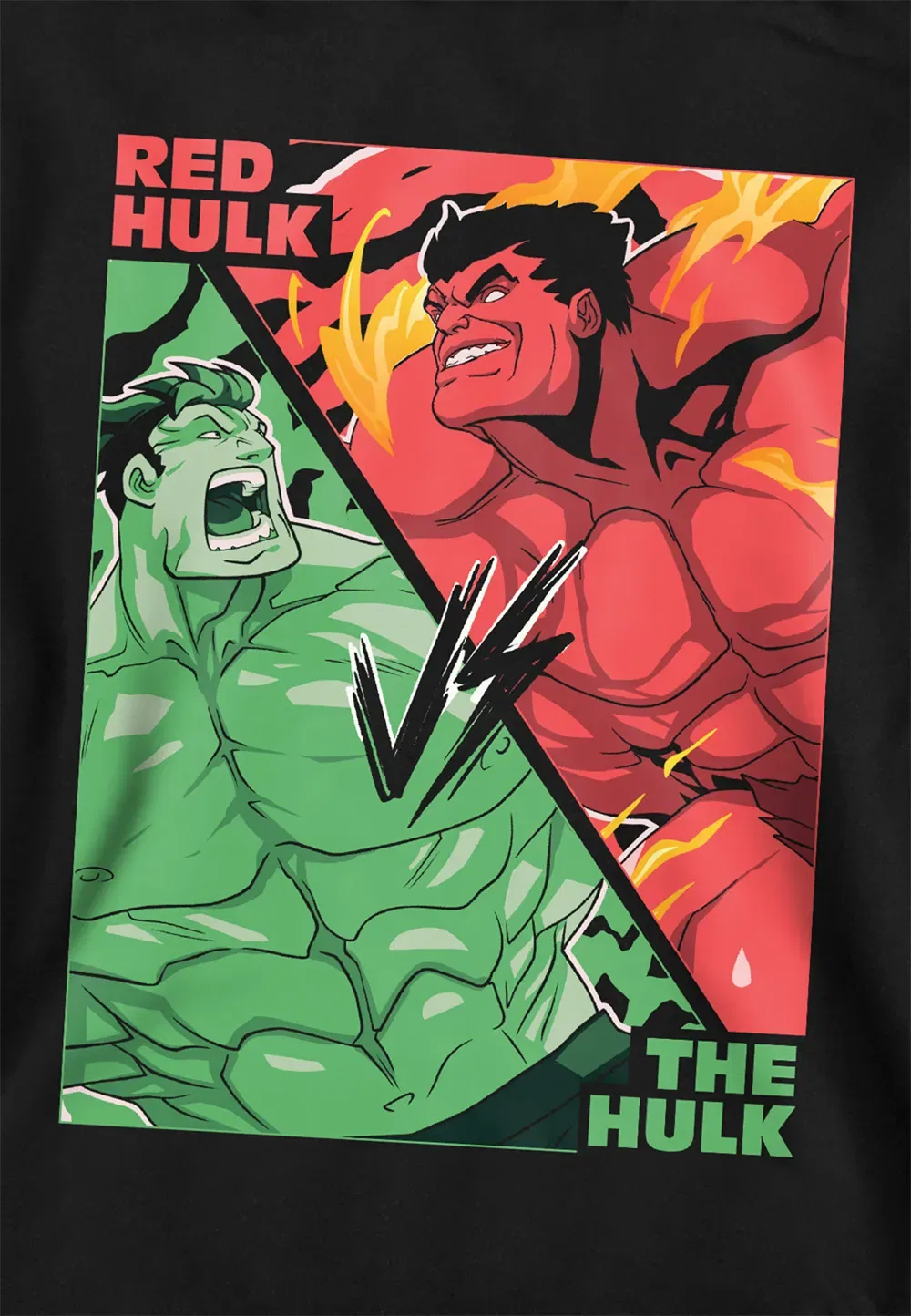 Детская худи Marvel The Hulk Vs Red Hulk, черный, черный — фото 2