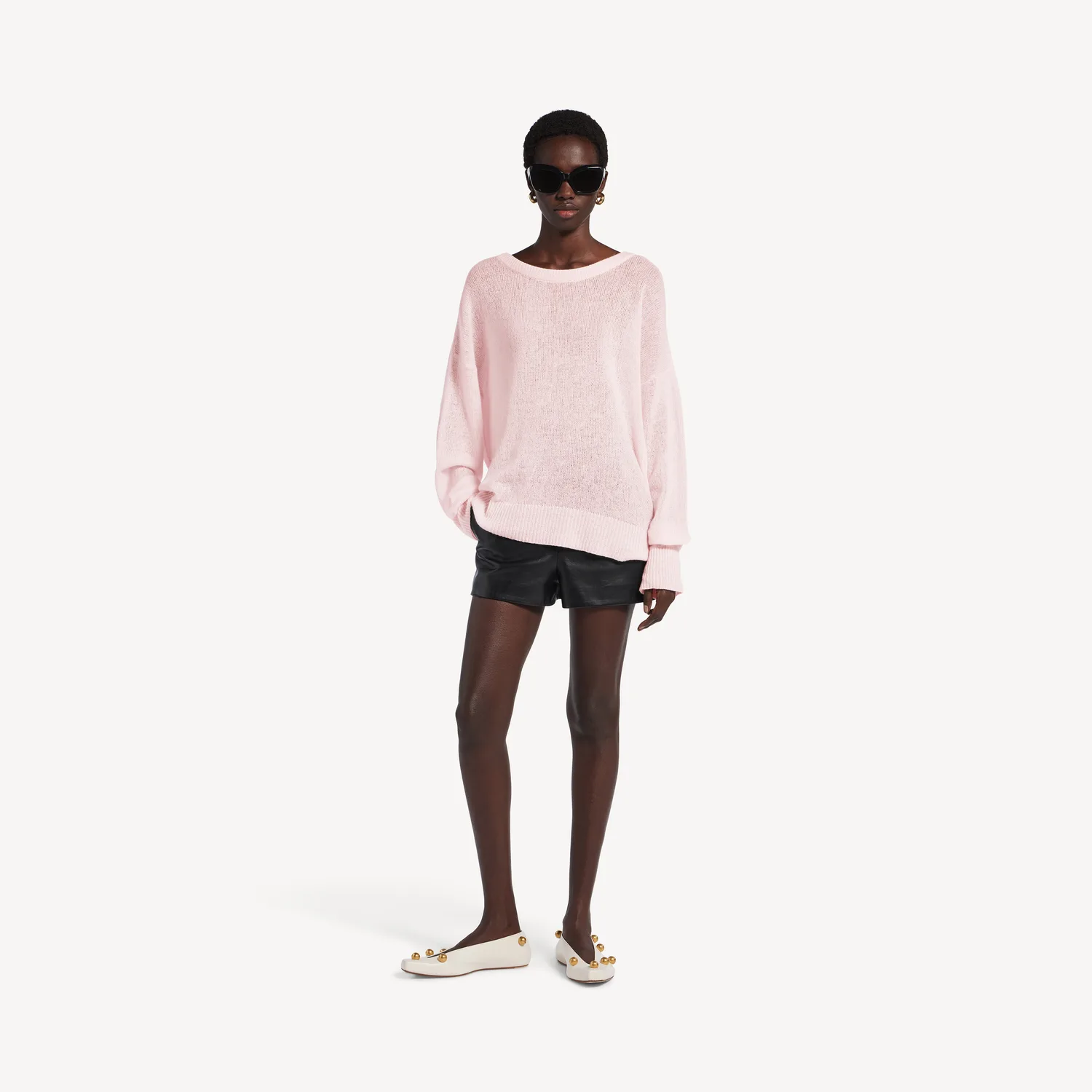 BALENCIAGA Женский свитер пыльно-розового цвета — фото 2