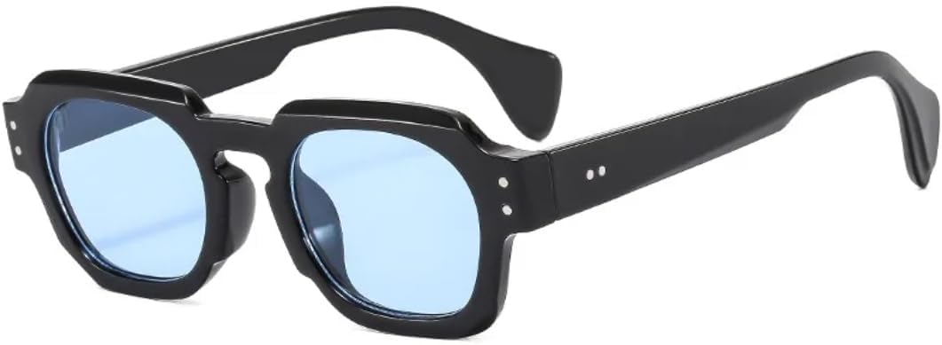 

Солнцезащитные очки с защитой от УФ-излучения UV400 | Овальная оправа, панк-стиль, разноцветные линзы | Для женщин и мужчин, для занятий спортом на открытом воздухе и вождения DSVIGF, Black-blue