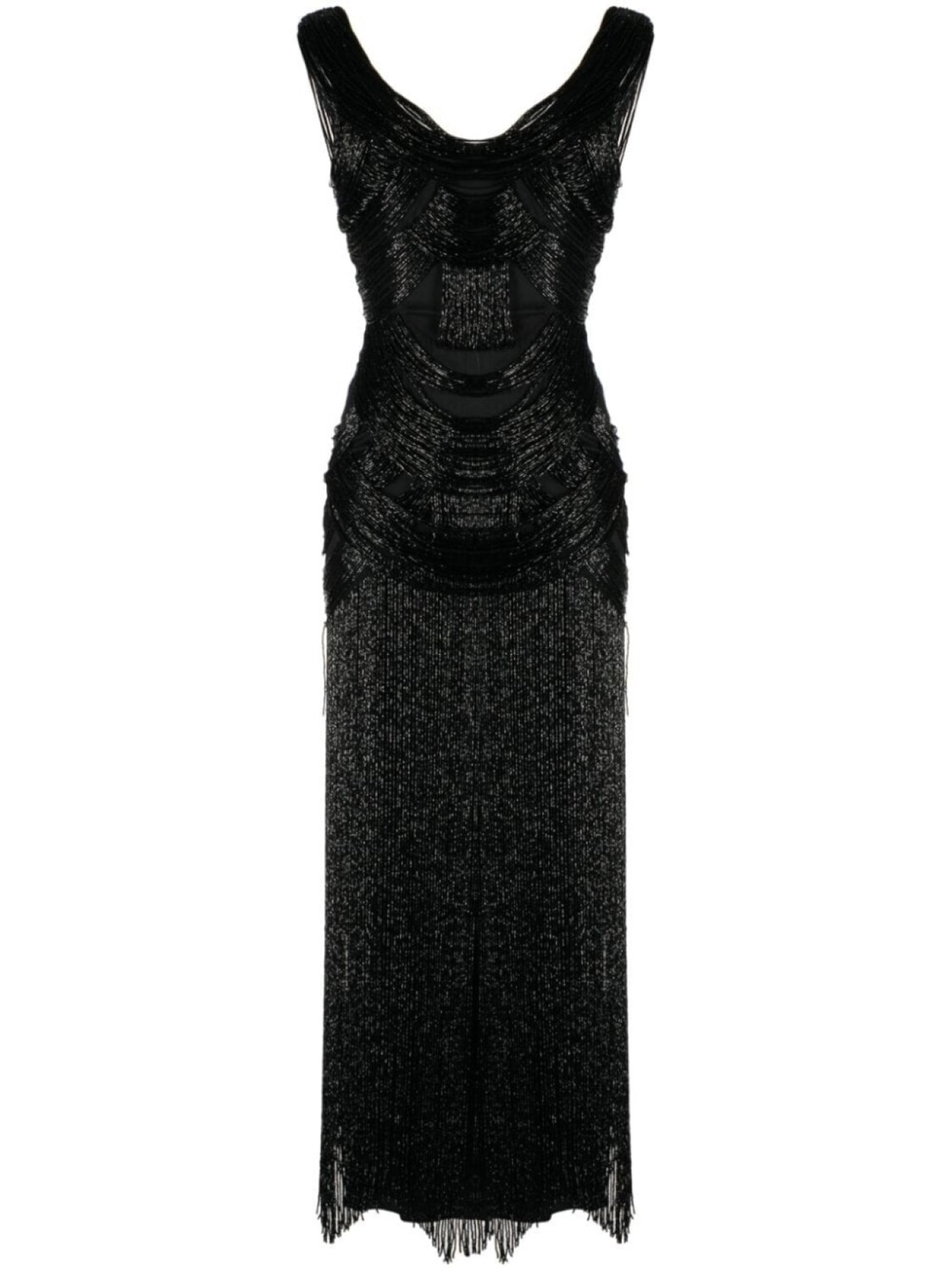 

Zuhair Murad платье макси с бахромой, черный