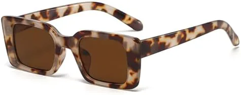 

Женские солнцезащитные очки маленького прямоугольного янтарного цвета в стиле ретро с защитой от УФ-излучения UV400, мужские солнцезащитные очки MTZJH, 1