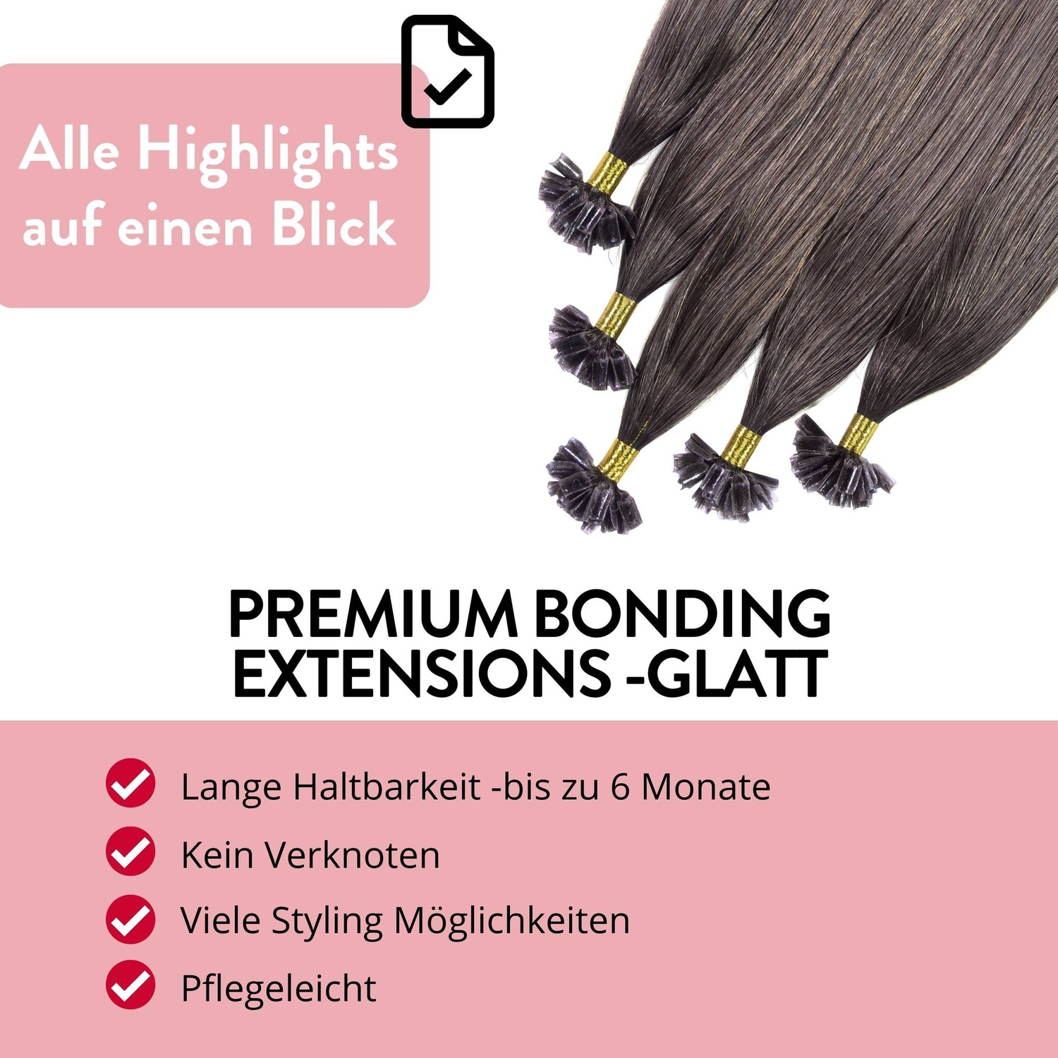 Накладные волосы bonding extensions premium echthaar #6/0 dunkelblond 0,8g Hair2Heart, 60cm, количество 25 шт. — фото 3