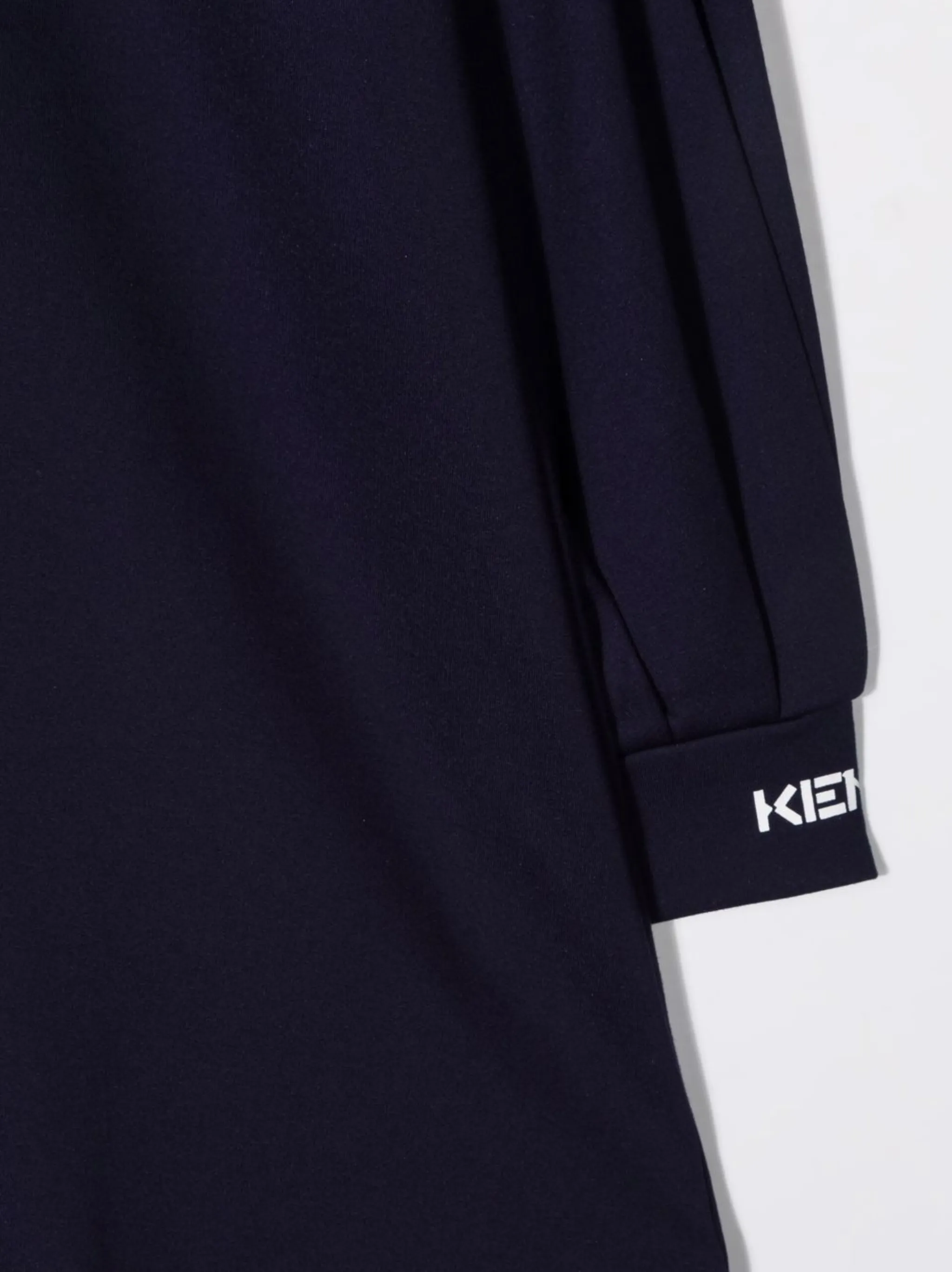Платье с круглым вырезом и логотипом Kenzo Kids, синий — фото 3