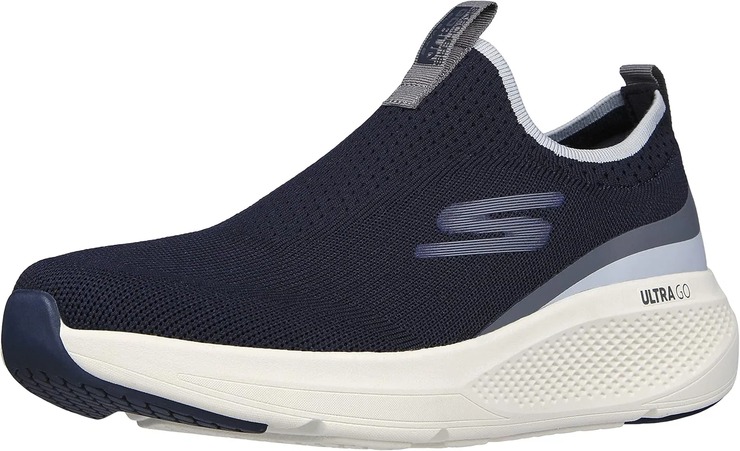 Мужские спортивные кроссовки Skechers GOrun Elevate Athletic Slip-On для тренировок и бега с амортизацией, Navy Grey