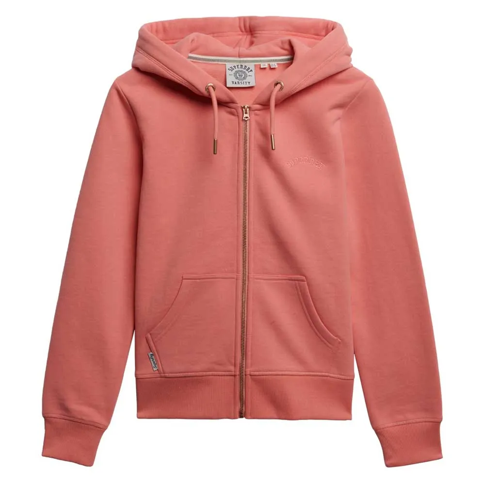 

Толстовка Superdry Essential Logo full zip, розовый