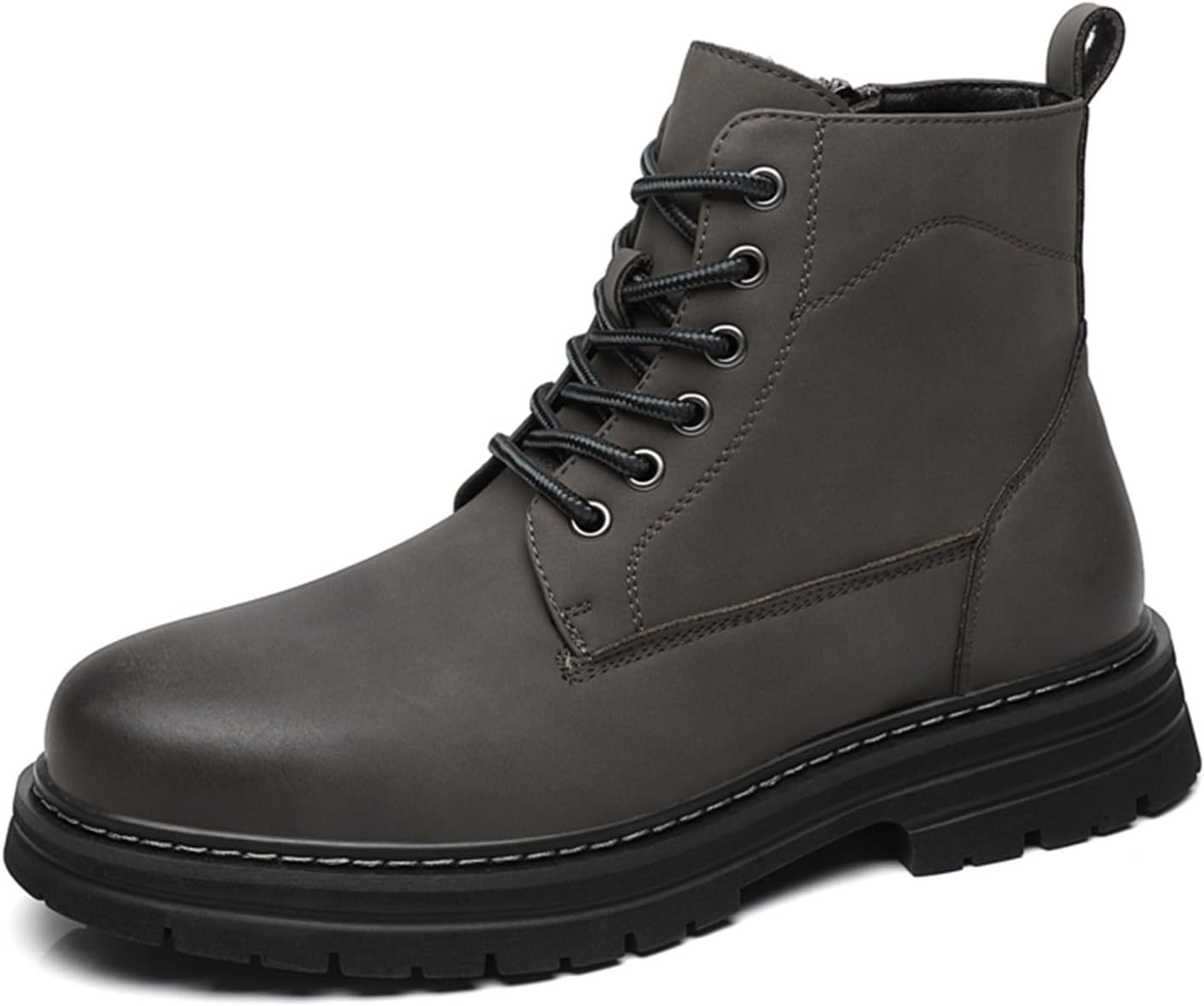 

Мужские осенне-зимние ботинки Чукка средней высоты с толстой подошвой, теплые, повседневные, на шнуровке, против скольжения Generic, Gery