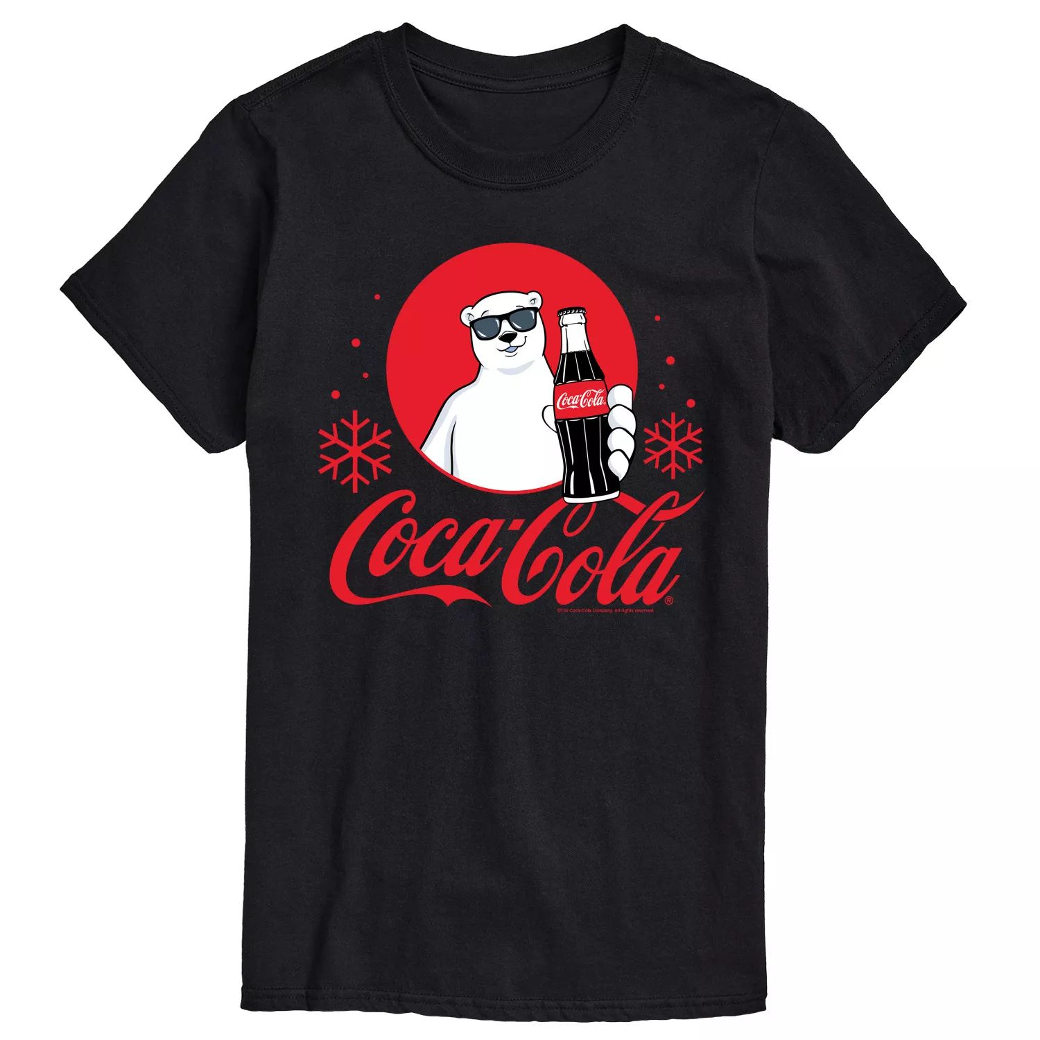 

Футболка Big & Tall с белым рисунком медведя Coca-Cola, Black Licensed Character, черный