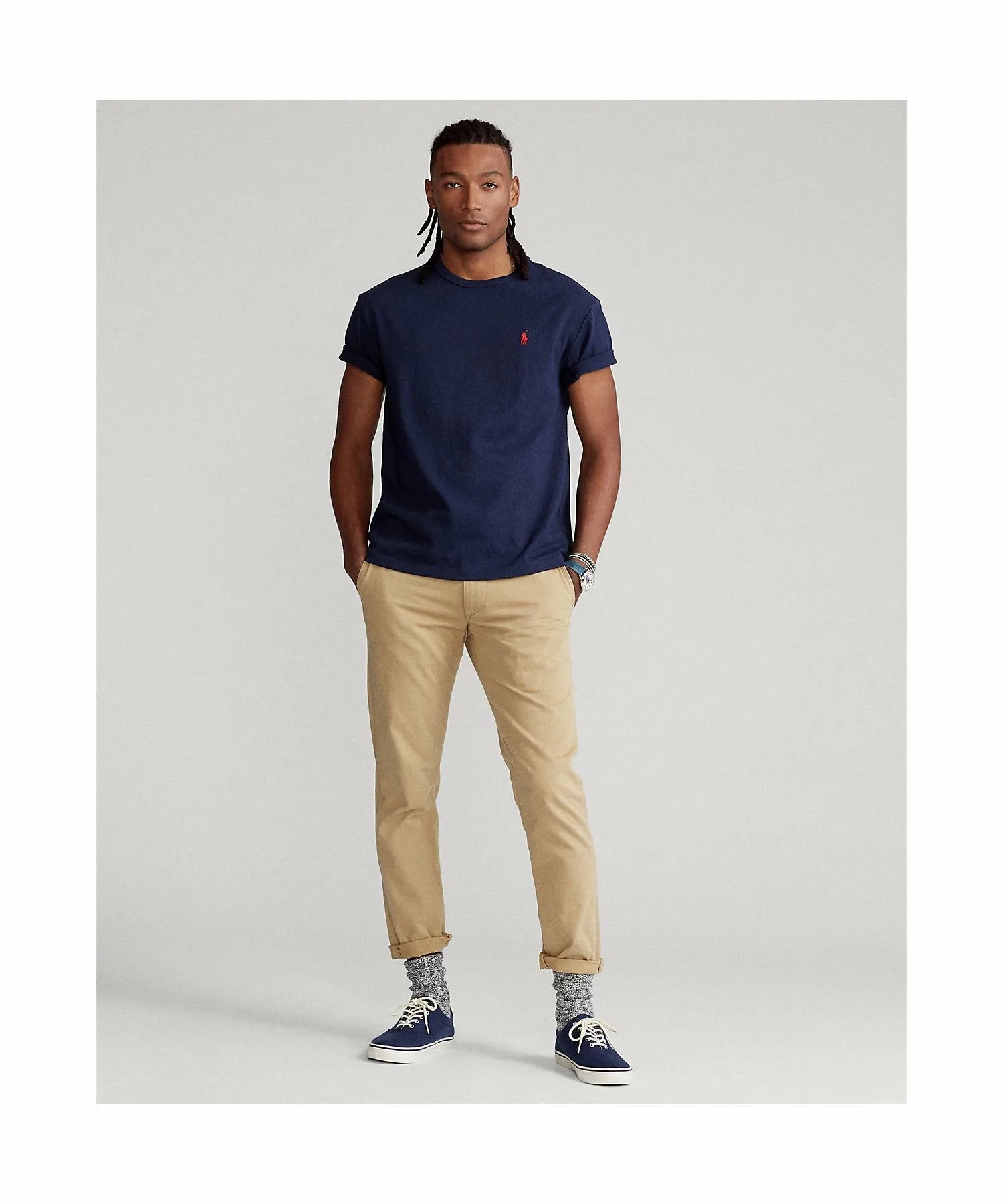 Классическая трикотажная футболка Polo Ralph Lauren, 400 Blue — фото 3
