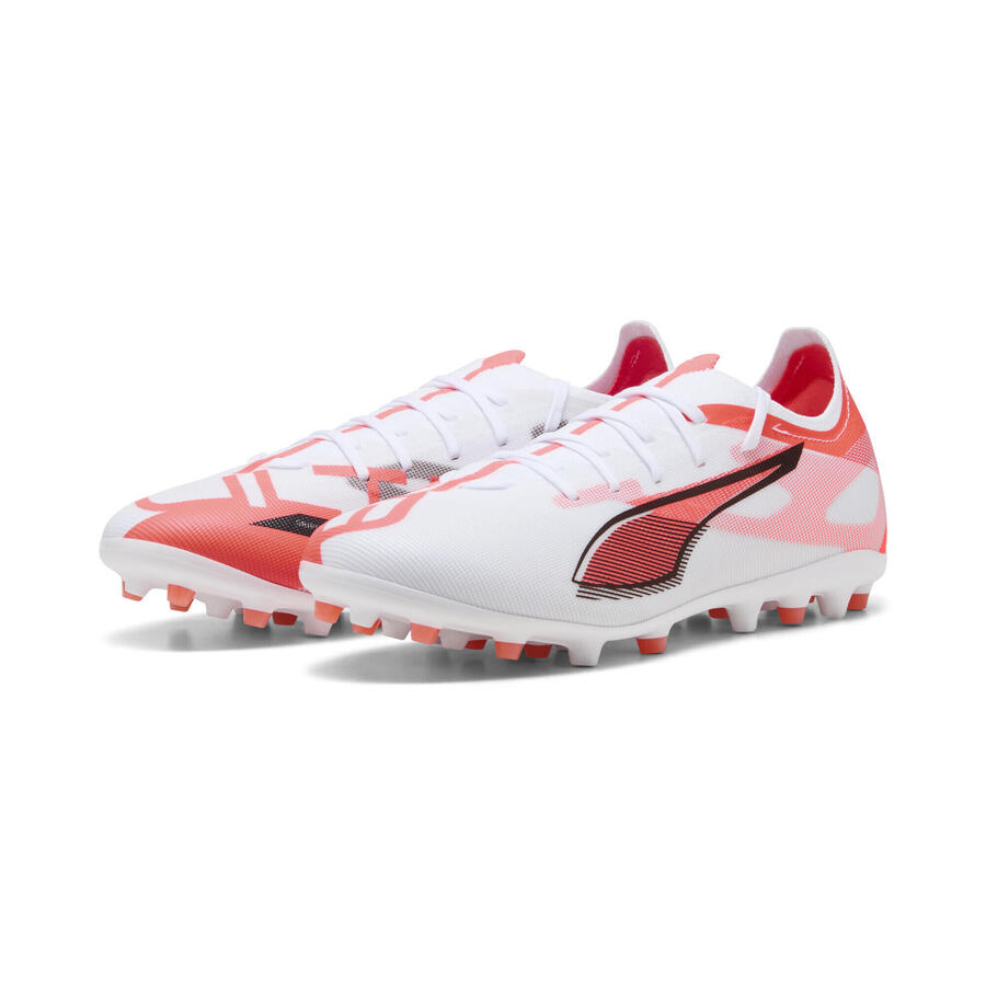 Футбольные бутсы ULTRA 5 MATCH MG для взрослых PUMA, белые, чёрные, светящиеся, красные — фото 2