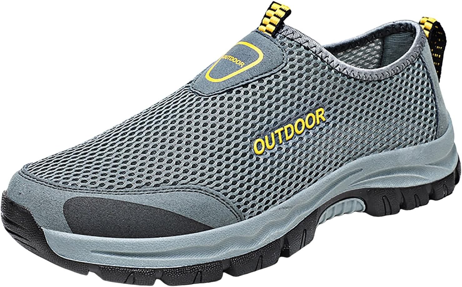 

Мужские слипоны кроссовки Легкие дышащие прогулочные кроссовки Нескользящие спортивные кроссовки Мягкая подошва беговые обувь Iwihmiv, серый
