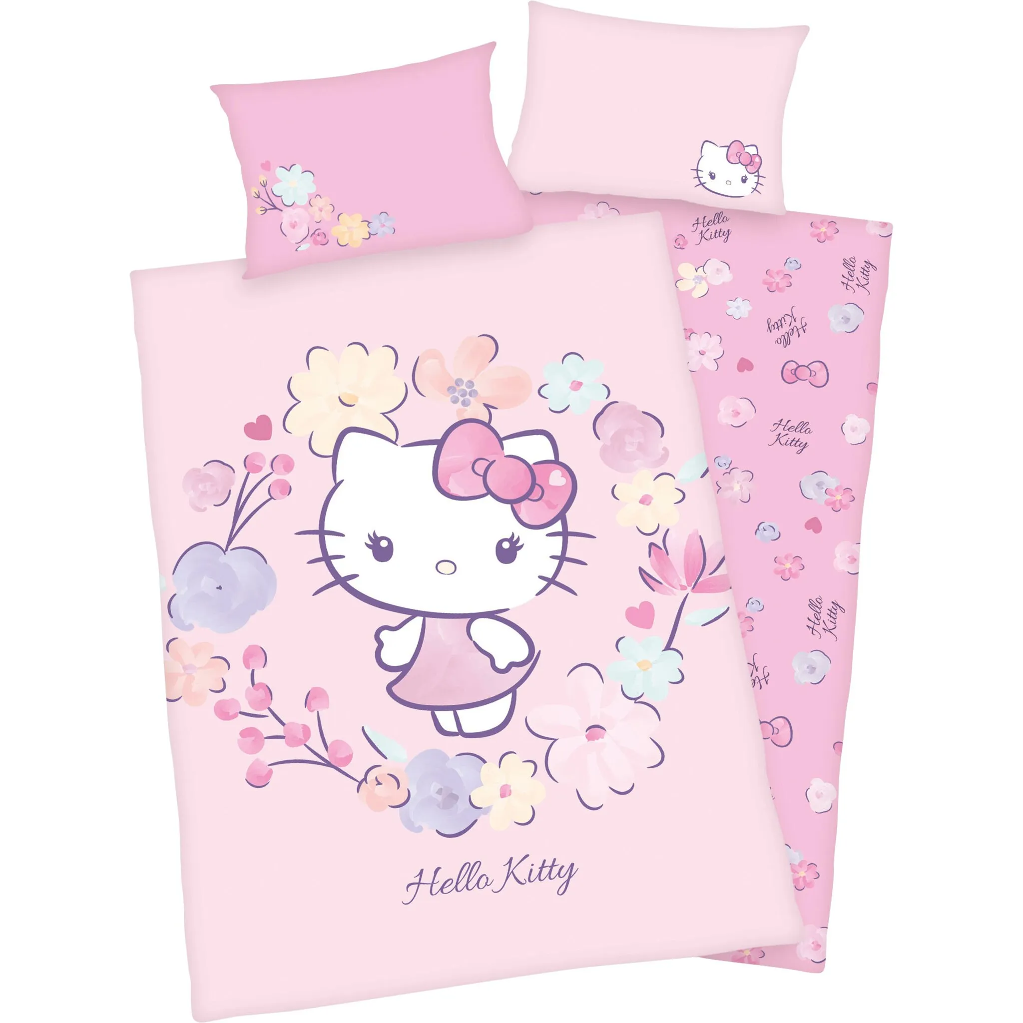

Детское постельное белье Hello Kitty «Hello Kitty», сертифицировано GOTS, изготовлено из экологически чистого хлопка, цвет rose