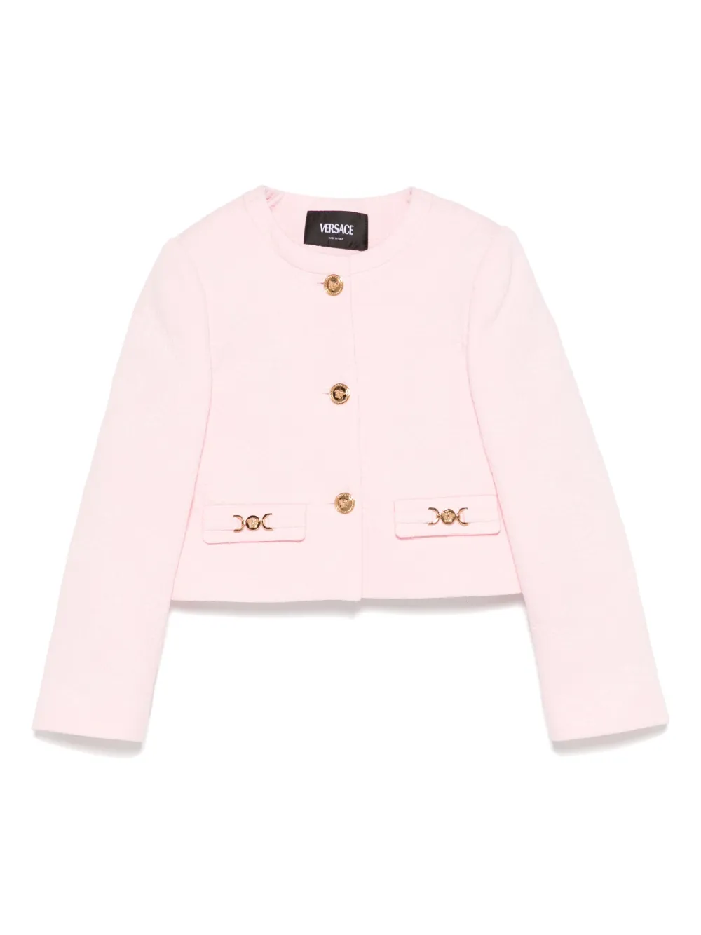 

Жаккардовый блейзер с цветочным узором Versace Kids, розовый