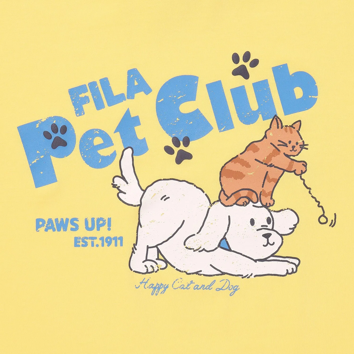 Детская футболка Pet Club с коротким рукавом жёлтая от Fila Kids — фото 3