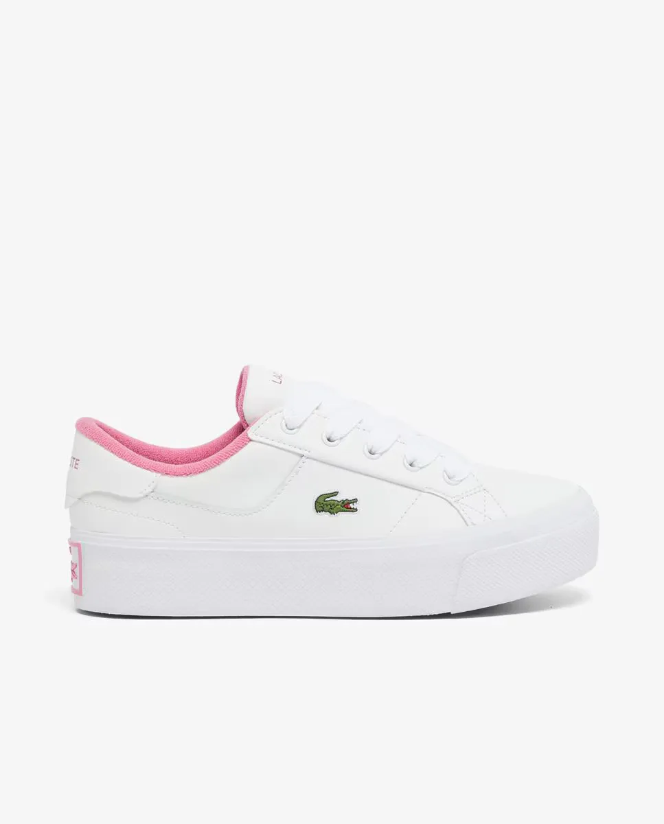 

Женские кожаные кроссовки на платформе Ziane белого цвета Lacoste