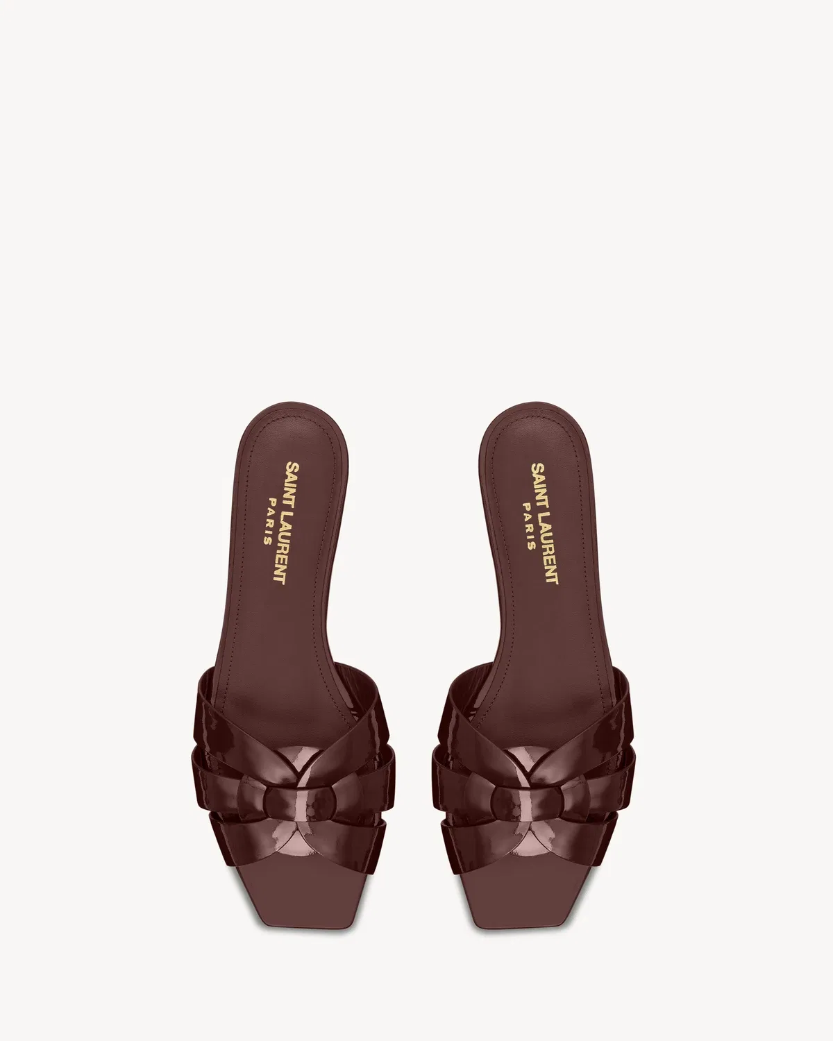 МЮЛИ TRIBUTE из лакированной кожи SAINT LAURENT, красный — фото 2