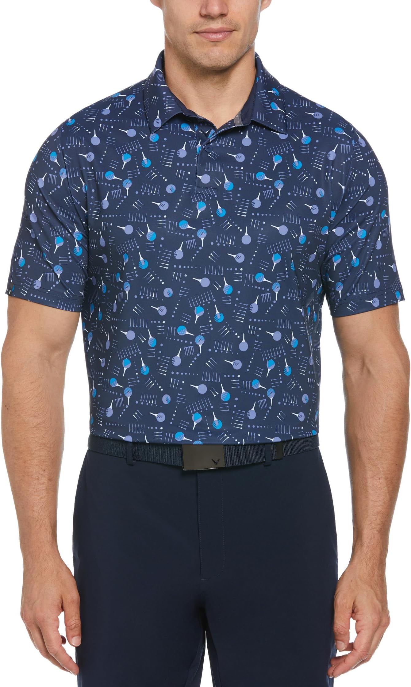 

Футболка Callaway All Over Golf Ball & Tee Polo, цвет Peacoat
