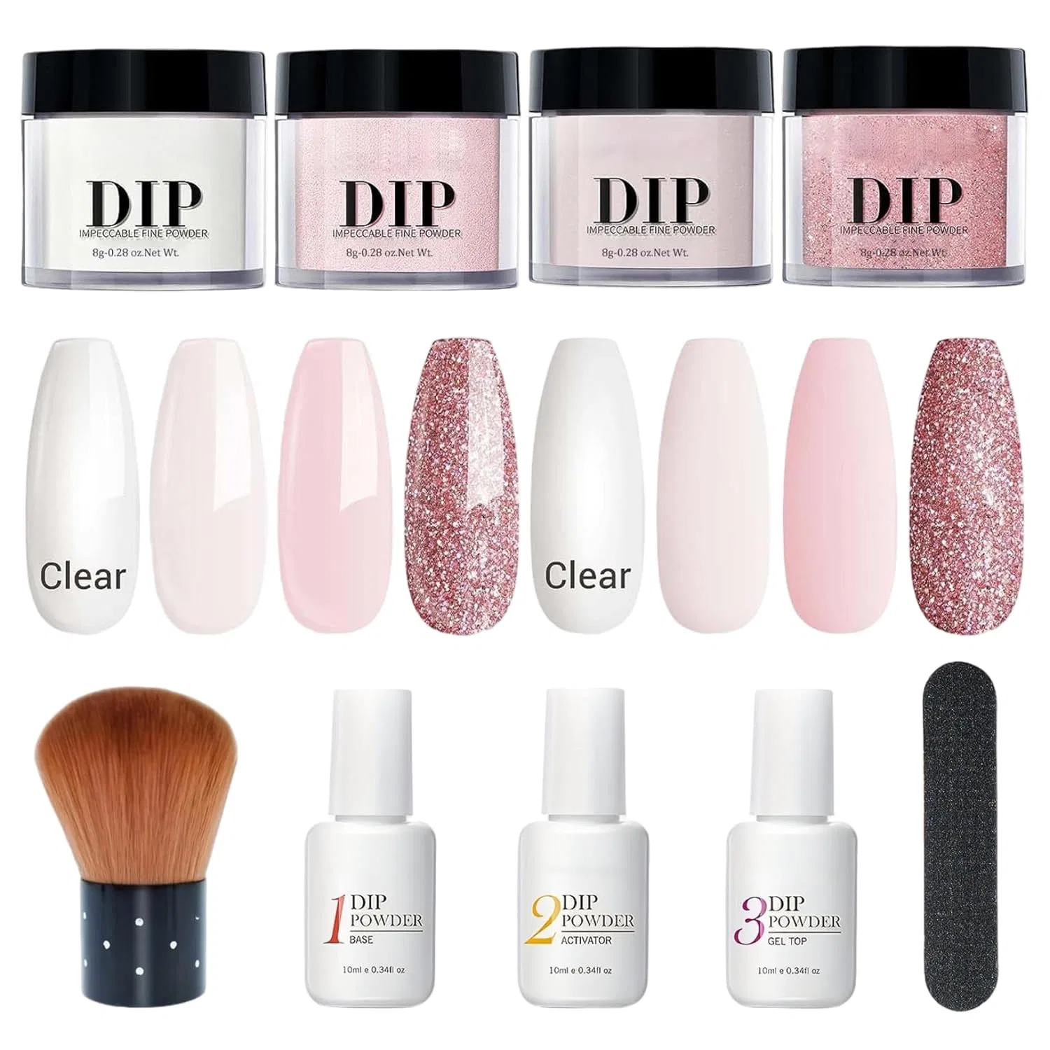 Набор для наращивания ногтей Dip Powder, 4 цвета Joygoodta, Pink