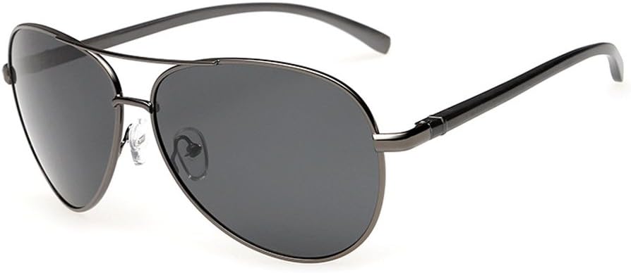 

J+S Премиум-солнцезащитные очки-авиаторы в ультрасовременном стиле, в военном дизайне, поляризованные, 100% защита от УФ-излучения (большая оправа), Ash Grey Frame / Black Lens