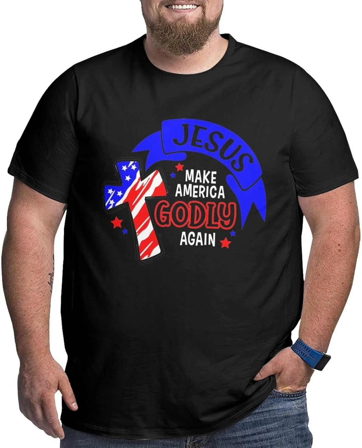 Футболка Jesus Make America Large Size мужская Casual короткий рукав