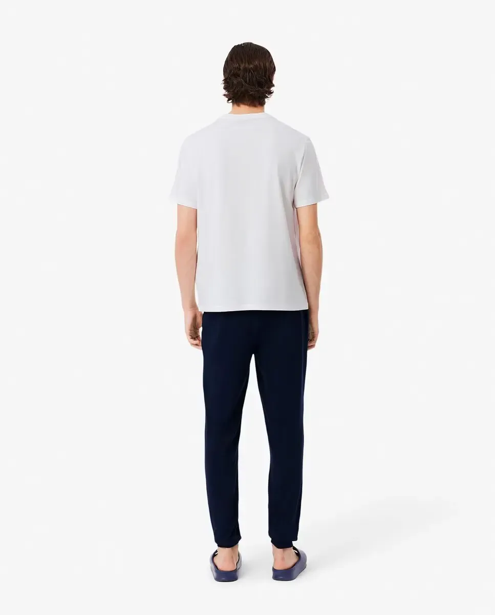 Lacoste Мужская пижама из джерси с принтом синего цвета — фото 2