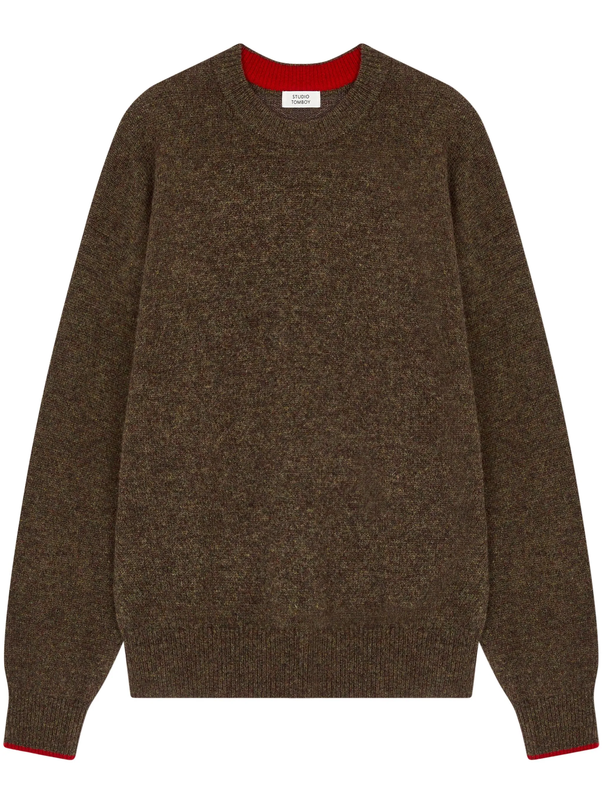 

Свитер с круглым вырезом Studio Tomboy, коричневый