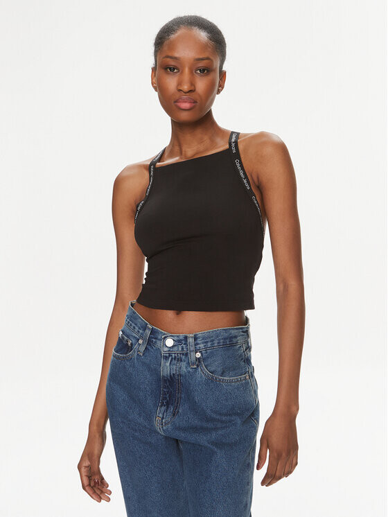 

Топ приталенного кроя Calvin Klein, черный