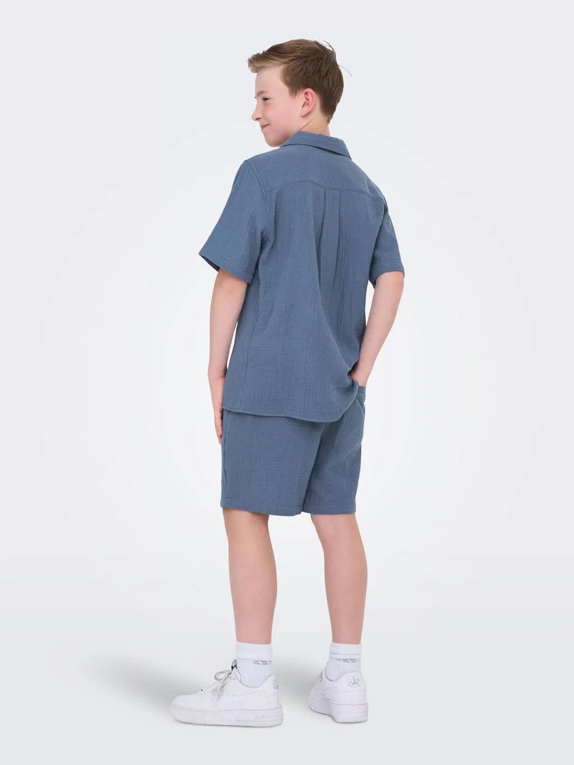 Шорты хлопковые ONLY & SONS Junior, vintage indigo — фото 4