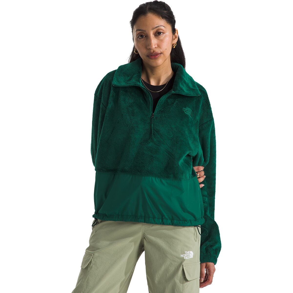 

Новинка: худи на молнии 1/4 с изображением медвежонка The North Face, зеленый