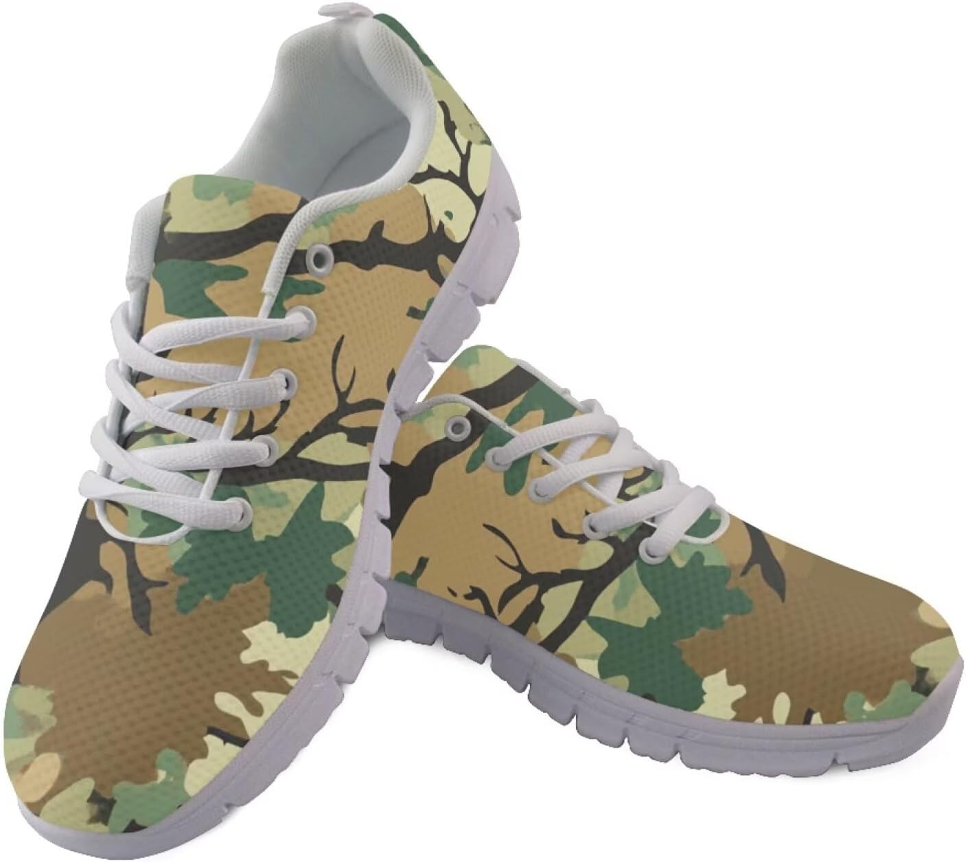 

Кроссовки Forchrinse для мужчин и женщин, дышащие, на шнуровке, повседневные сетчатые, противоскользящие, для тенниса и тренировок, Camo Hunting