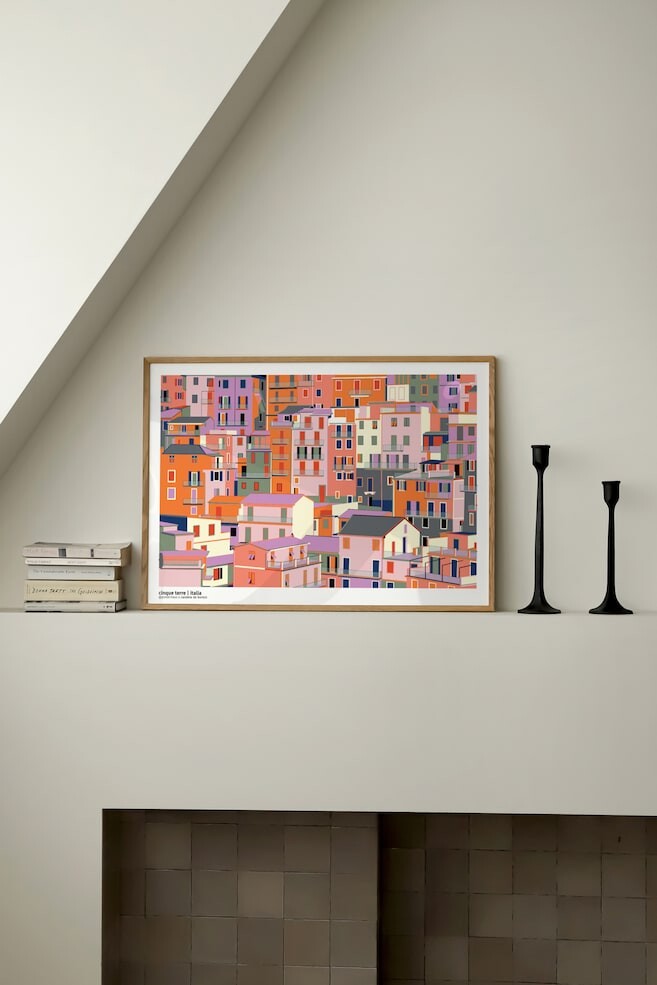 

Плакатный дом чинкве терре Poster & Frame, 50x70 см, мультиколор