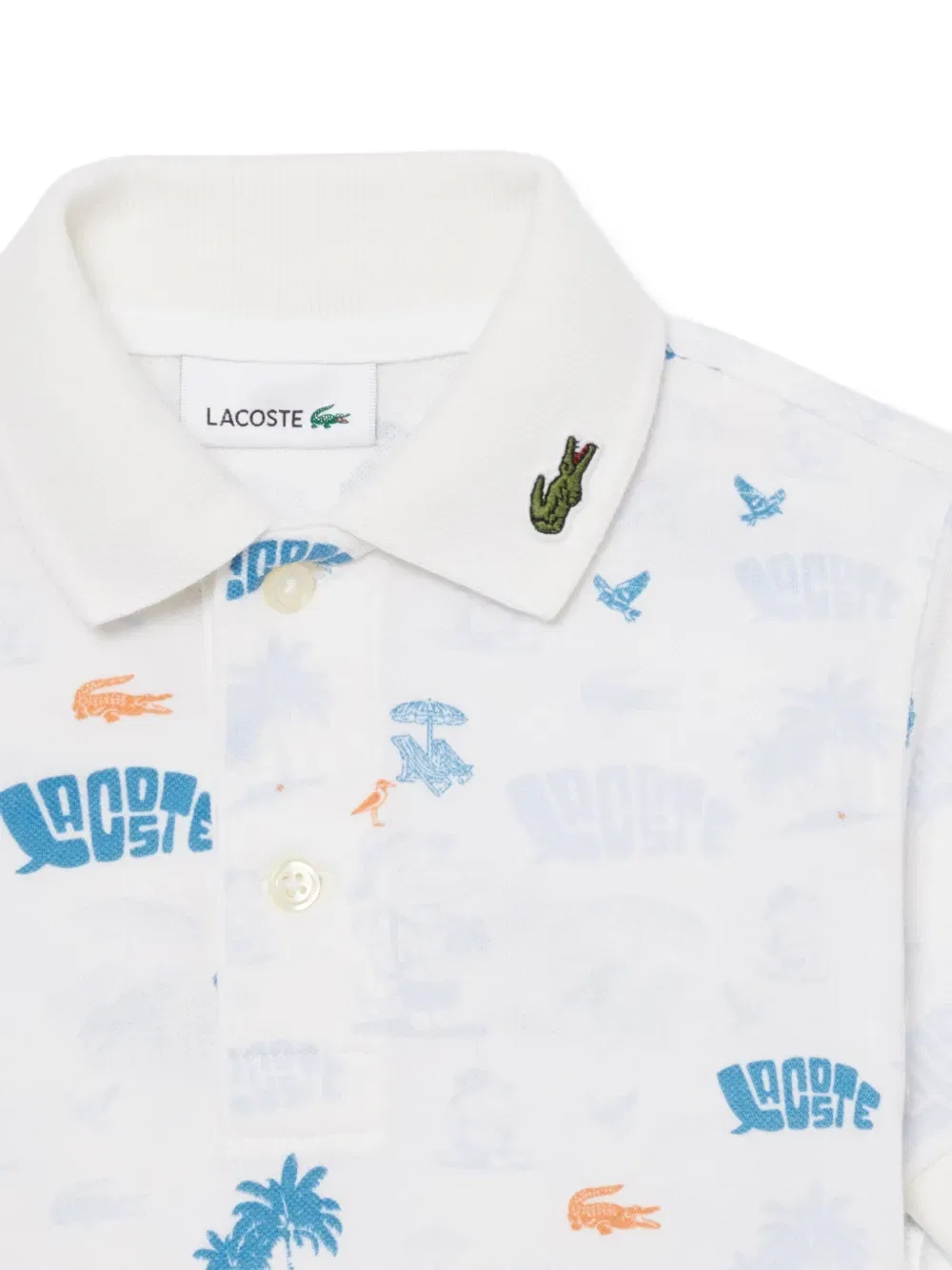 Хлопковая рубашка поло Lacoste, белый — фото 3