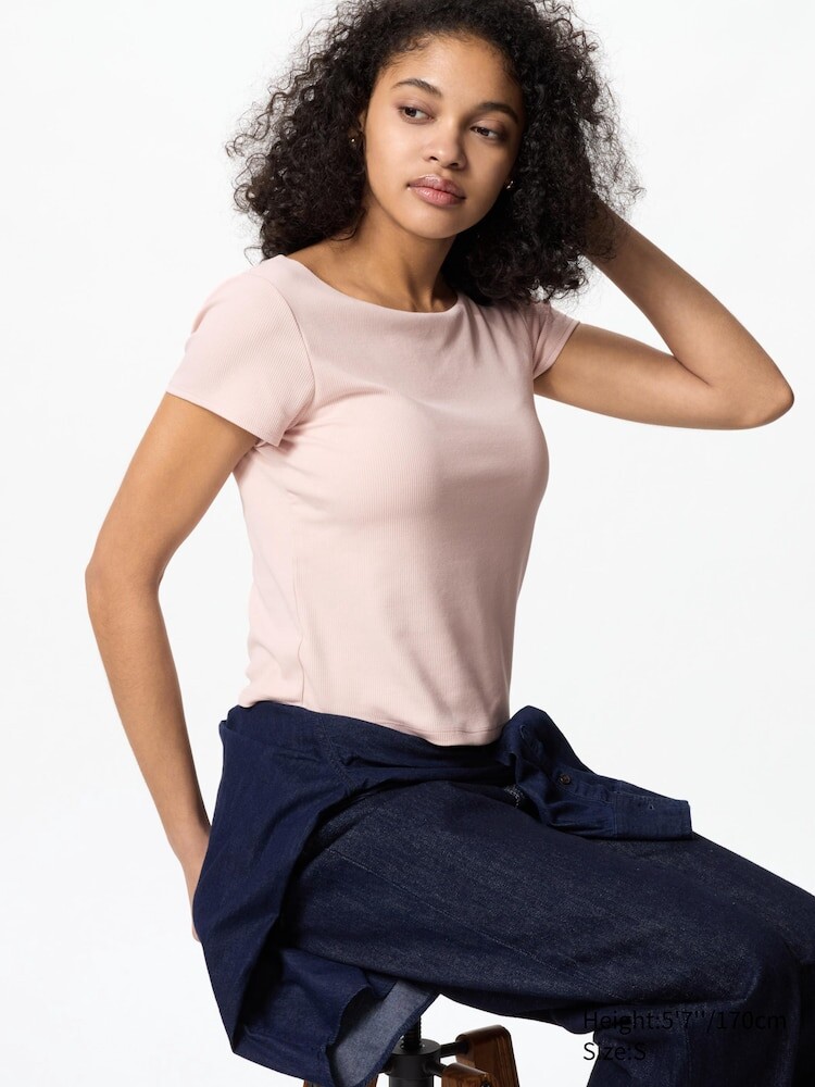 

Футболка с чашечками airism Uniqlo, цвет 10 розовый