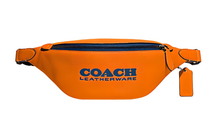 

COACH Кожаный поясной рюкзак Charter Cow, большой фанни-пак для мужчин, ярко-оранжевый