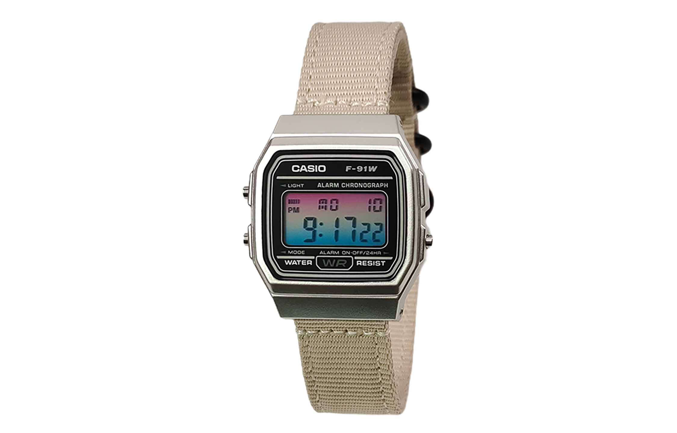 

CASIO Мужские часы Retrofit Series с кварцевым механизмом и нейлоновым ремешком, черный циферблат
