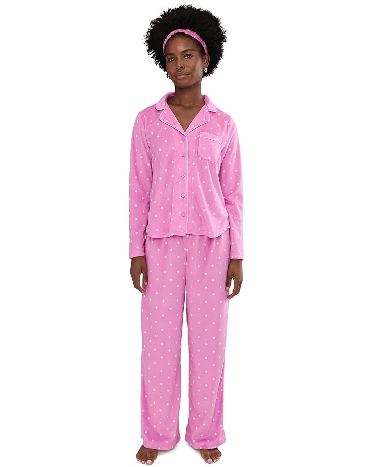 

Женский комплект пижамы Karen Neuburger Minky Fleece с длинным рукавом и длинными брюками, Dot