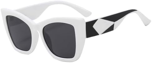 

Солнцезащитные очки «кошачий глаз» для мужчин и женщин, дорожные солнцезащитные очки в винтажном ретро-стиле с защитой от УФ-излучения UV400, белые, один размер MTZJH, One Color