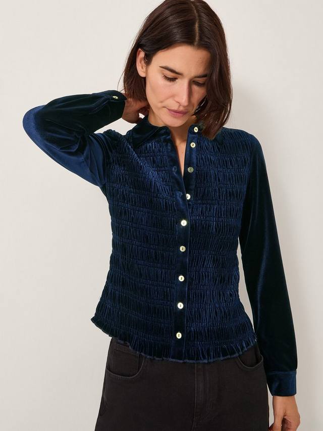 

Сэм Смок бархатная рубашка Monsoon, Midnight