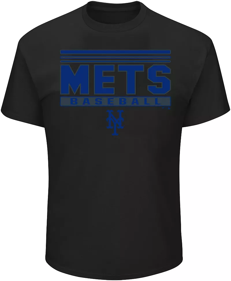 

Мужская черная футболка MLB New York Mets Big and Tall Stack Pop Fanatics