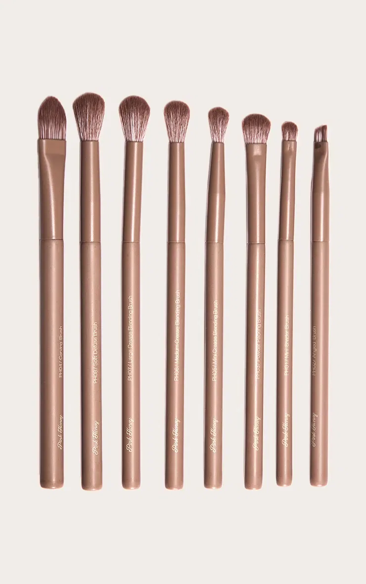 Набор кистей для макияжа глаз Arte Di Lusso 8 предметов Prettylittlething, коричневый