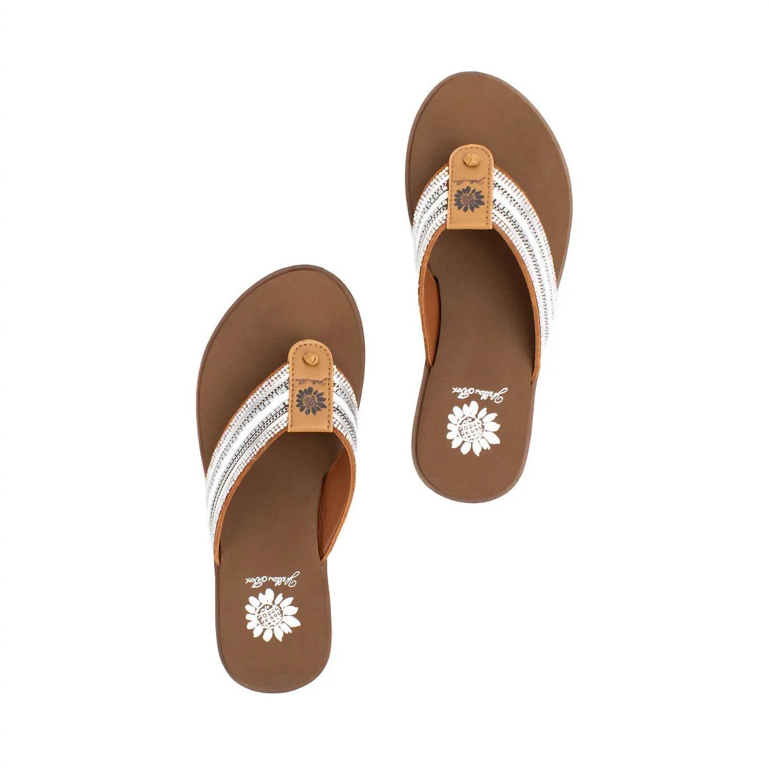 Женские шлепанцы Dataha Flip Flop Sandal в белом цвете Yellow Box — фото 3