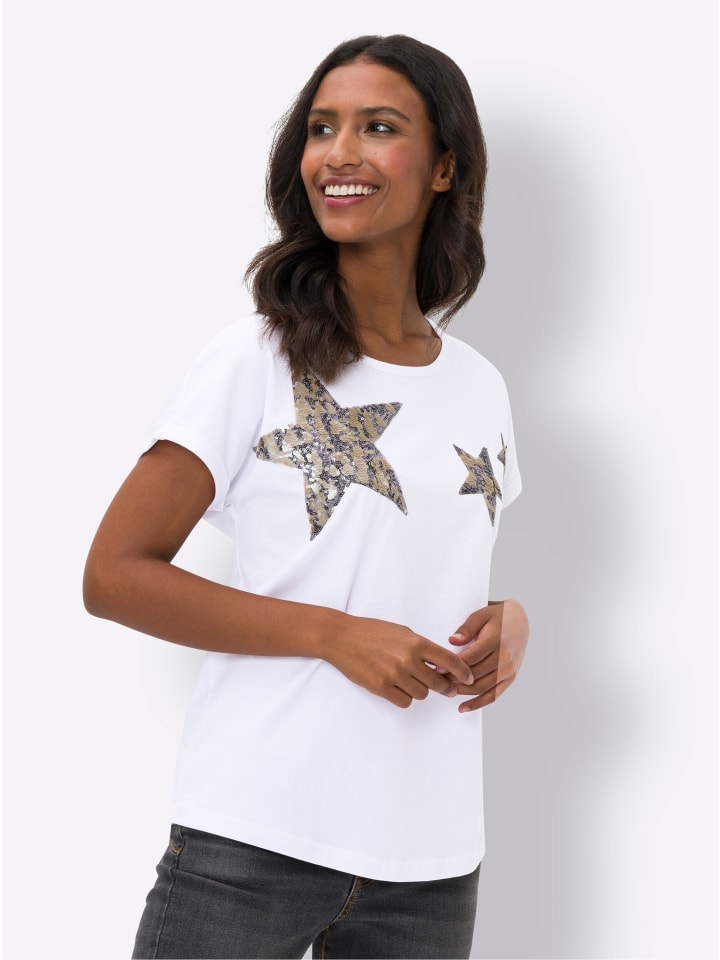 

Белая рубашка с круглым вырезом Heine